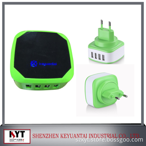 Mobile phone charger adapter 22.5w 5V/4.5A 4-port usb adapter universal plug adapter CE,Rohs,Fcc,SAA,KC